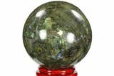 Flashy, Polished Labradorite Sphere - Great Color Play #103702-1